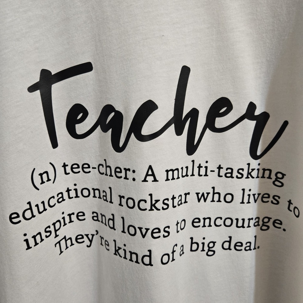 Bella Canvas Teacher Definition Baseball Tee Maroon White 3/4 Sleeve XL